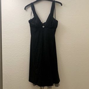 Medium, halter, black cocktail dress